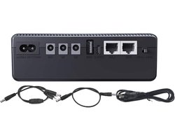 UPS Noodstroom - Back-up Batterij - Apparaten Gevoed - 10400 mAh Capaciteit - Compact Ontwerp - Zwart