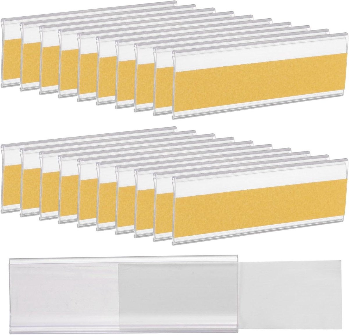Etikettenhouders - Plankstrips Labels - Organiseren van Informatie - Zelfklevend PVC - 50 stuks - Transparant