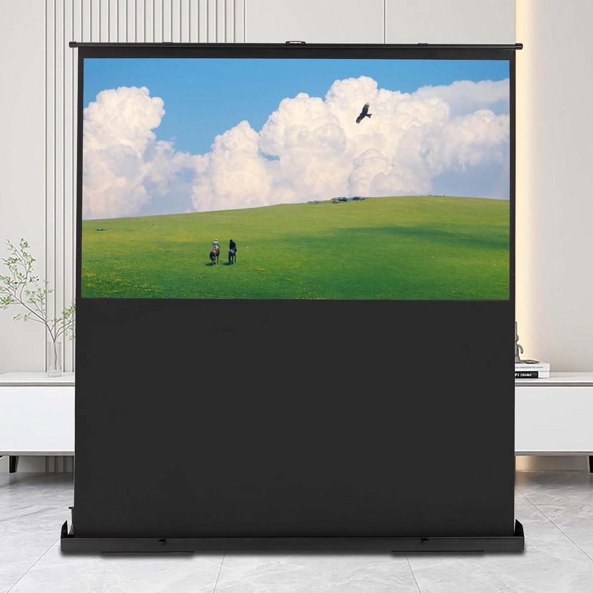 Projectiescherm - Beamerdoek HD - Film Kijken - Zelfblokkerend Systeem - 80 Inch Diagonaal - Zwart