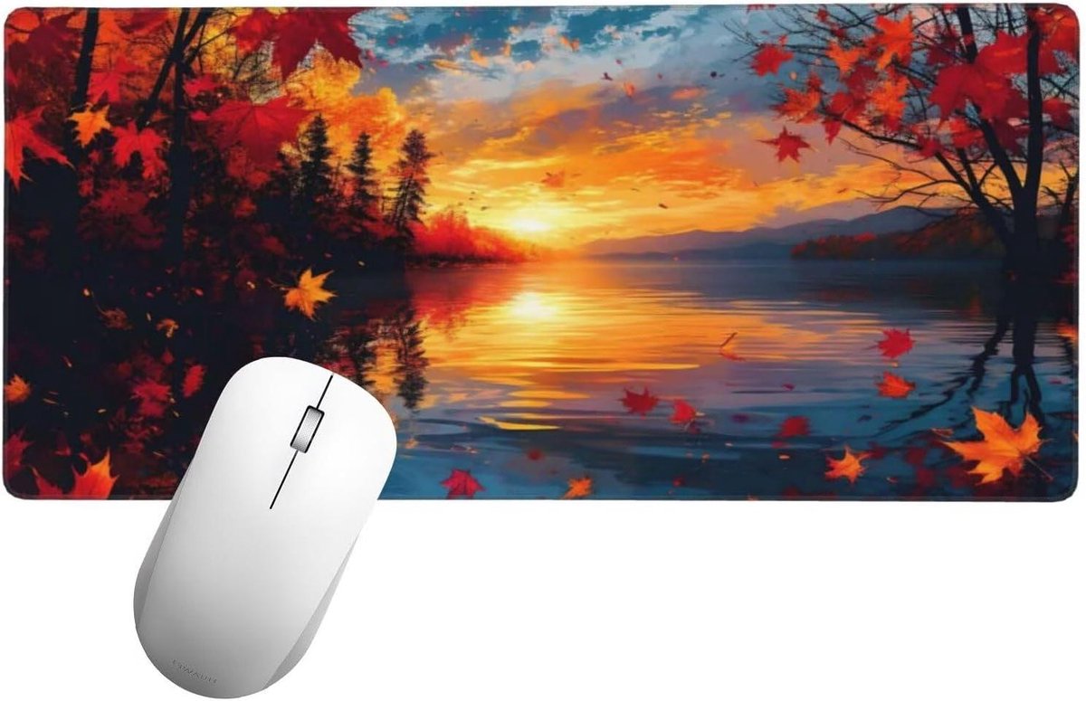 XXL Muismat - Bureauonderlegger Toetsenbord - Comfortabel Werken - Antislip Basis - 120x40 cm - Herfst Design