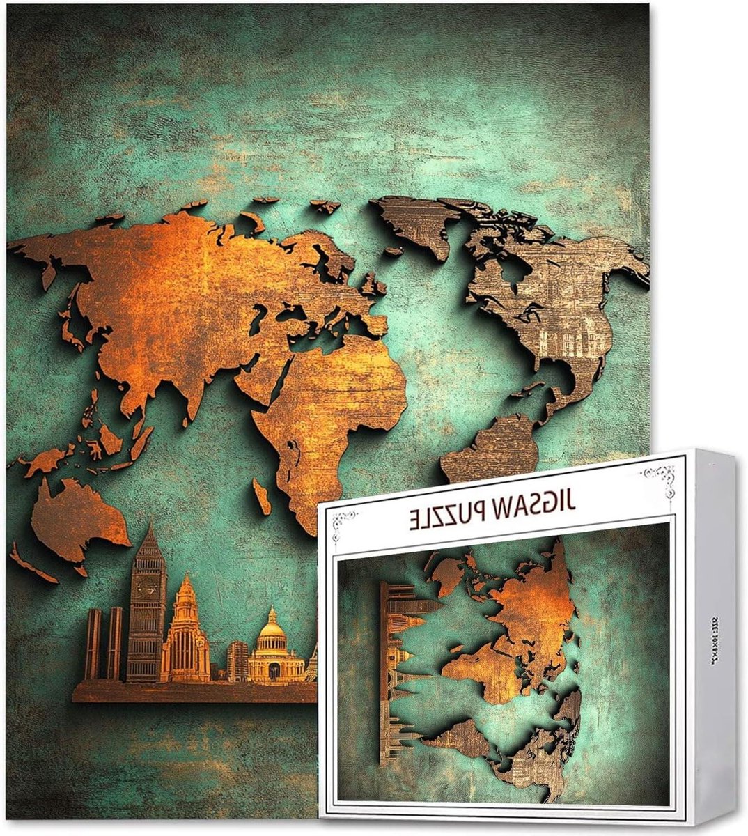 Legpuzzel Wereldkaart - Houten Puzzel - Ontspanning Thuis - Educatief Speelgoed - 1000 Stukjes - Multicolor