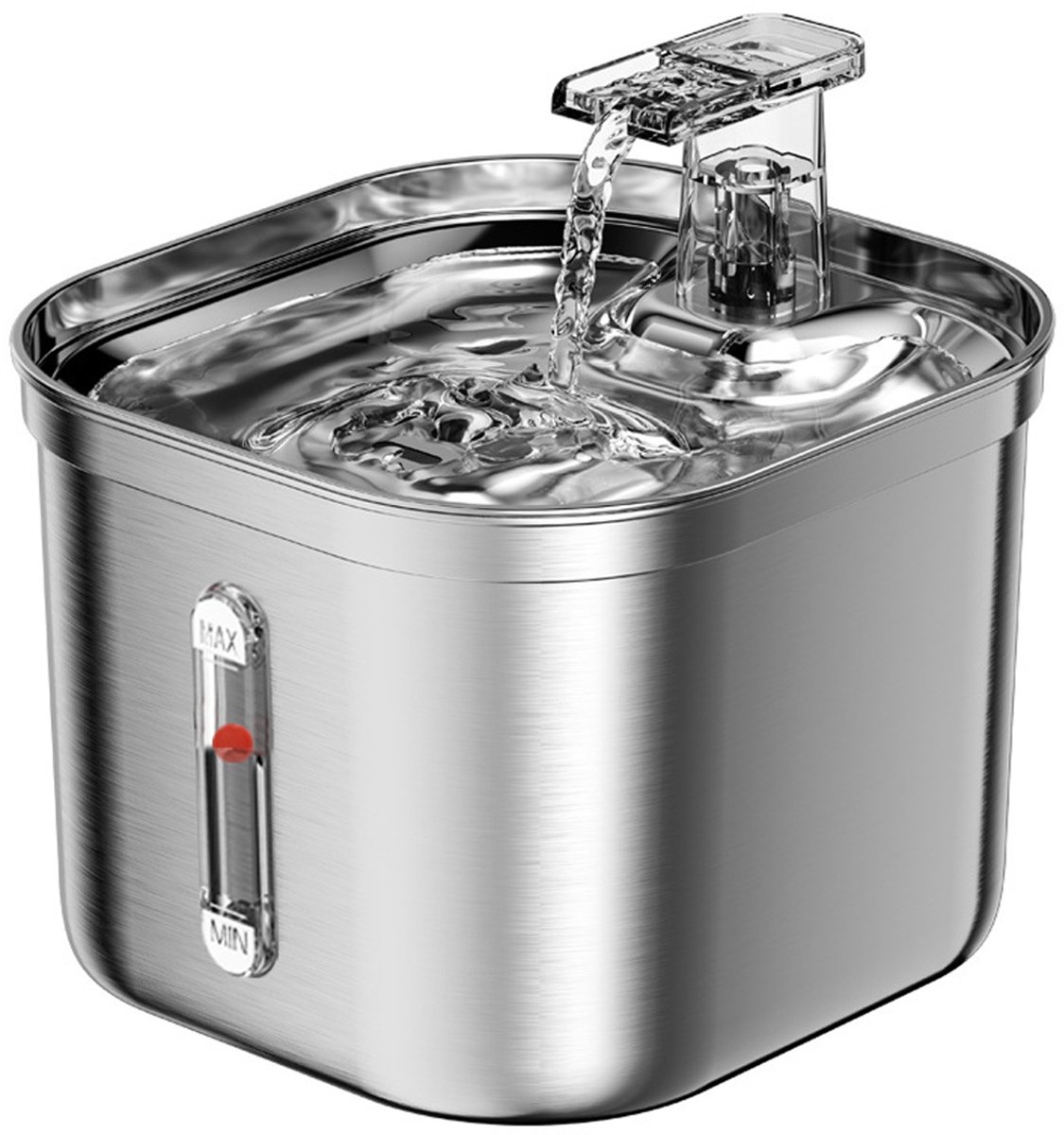 TOVBMUP Drinkfontein Kat - Automatische Drinkbak Kat - Waterfontein - Met 3 Verschillende Filters - Voor De Beste Waterkwaliteit - Geruisloos - RVS - 2,2 Liter