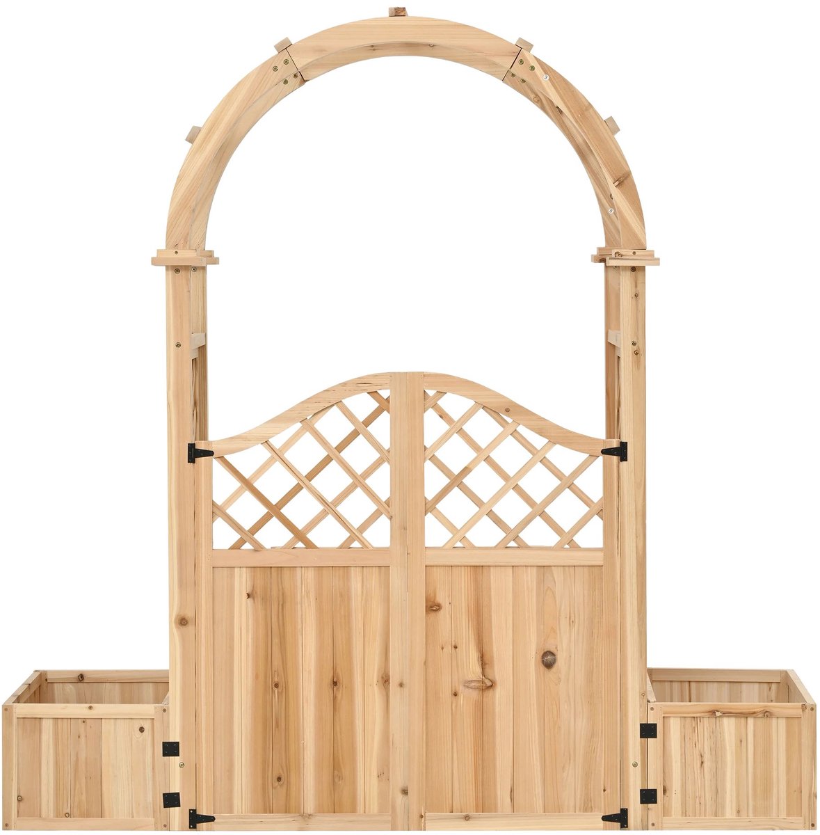 Plantenbak met trellis & poort – Voor tuin, patio & erf – Klimplanten ondersteuning – Geel