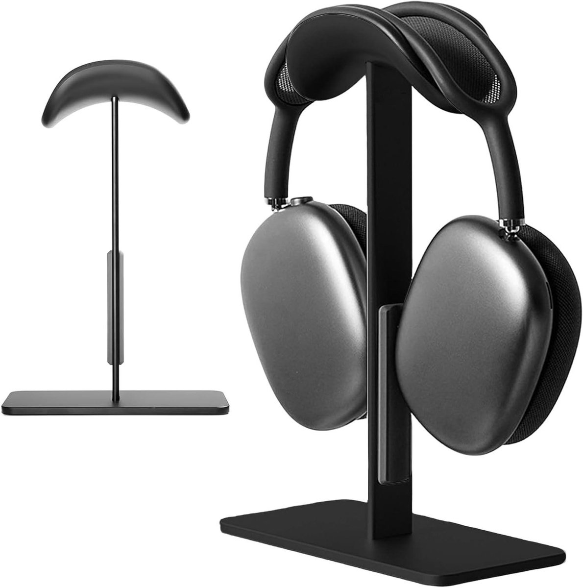 Hoofdtelefoonhouder - Standaard voor headset - Bureau organiseren - Automatische slaapstand - Aluminium - Zwart