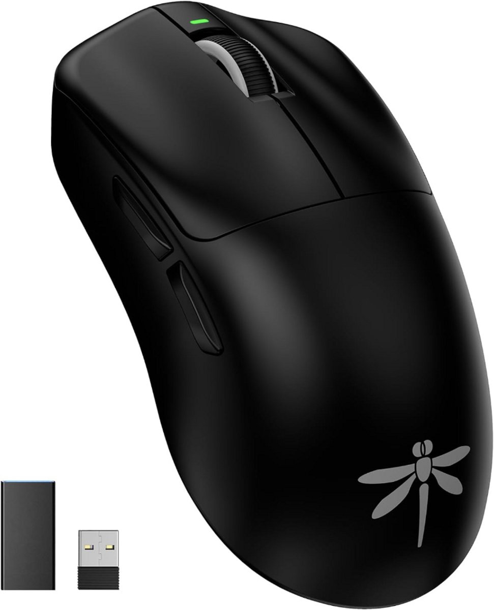 VGN Dragonfly F1 Pro Max Draadloze Gaming Muis – 55g Lichtgewicht – PAW3395 Sensor – 26.000 DPI – Tot 130 uur Batterijduur – 4K Polling Ondersteuning – Zwart