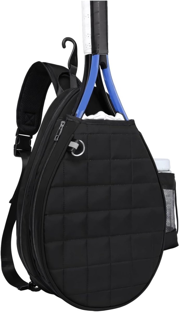 Tennisrugzak voor Vrouwen, Waterdichte Pickleball Sling Bag met Verstelbare Schouderbanden en Verborgen Haak, Ruime Hoofdvak voor Gym en Tennis, 11.5×4.8×17.8 cm