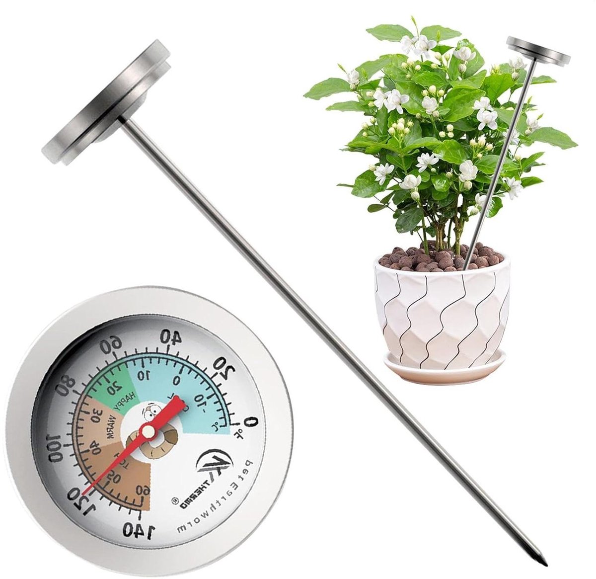 Bodemthermometer - Tuinmeter - Planten Verzorgen - Mechanisch Ontwerp - 20 cm - Zilver