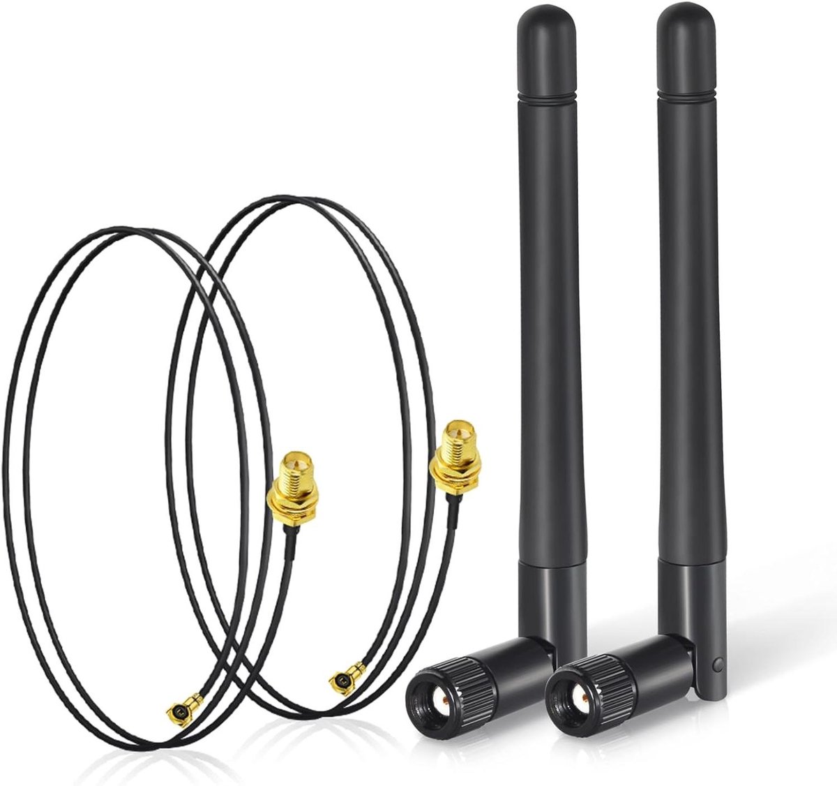 WLAN Antenne Set - Wifi Antenne - Netwerk Verbeteren - Dual Band Ondersteuning - 2 Stuks 30cm - Zwart