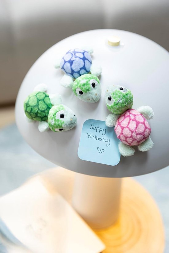 Pluche Schildpad - Knuffeldier met Magneet - Decoratie en Gezelschap - Hecht aan Metaal - 7 cm - Groen — afbeelding 2