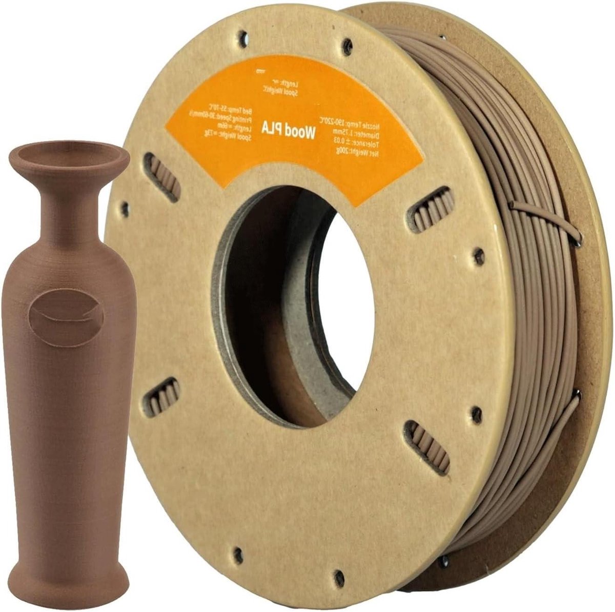 Hout PLA Filament - 3D Print Materiaal - 3D Modellen Maken - 15% Houtvezels - 1.75mm Diameter - Naturel