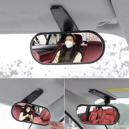 baby spiegel auto- Autoachteruitkijkspiegel - Babyzitje achteruitkijkspiegel - HD-achteruitkijkspiegel - Panoramische achteruitkijkspiegel - 360 graden verstelbaar - Geschikt voor nachtelijk rijden (Enkele verpakking - 13,7 x 5,7) van A3Baby & Kids — afbeelding 4