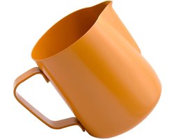 RVS Melkopschuimkan 400ML voor Latte Art, Espresso en Cappuccino - Geel Kleurige Schuimkan
