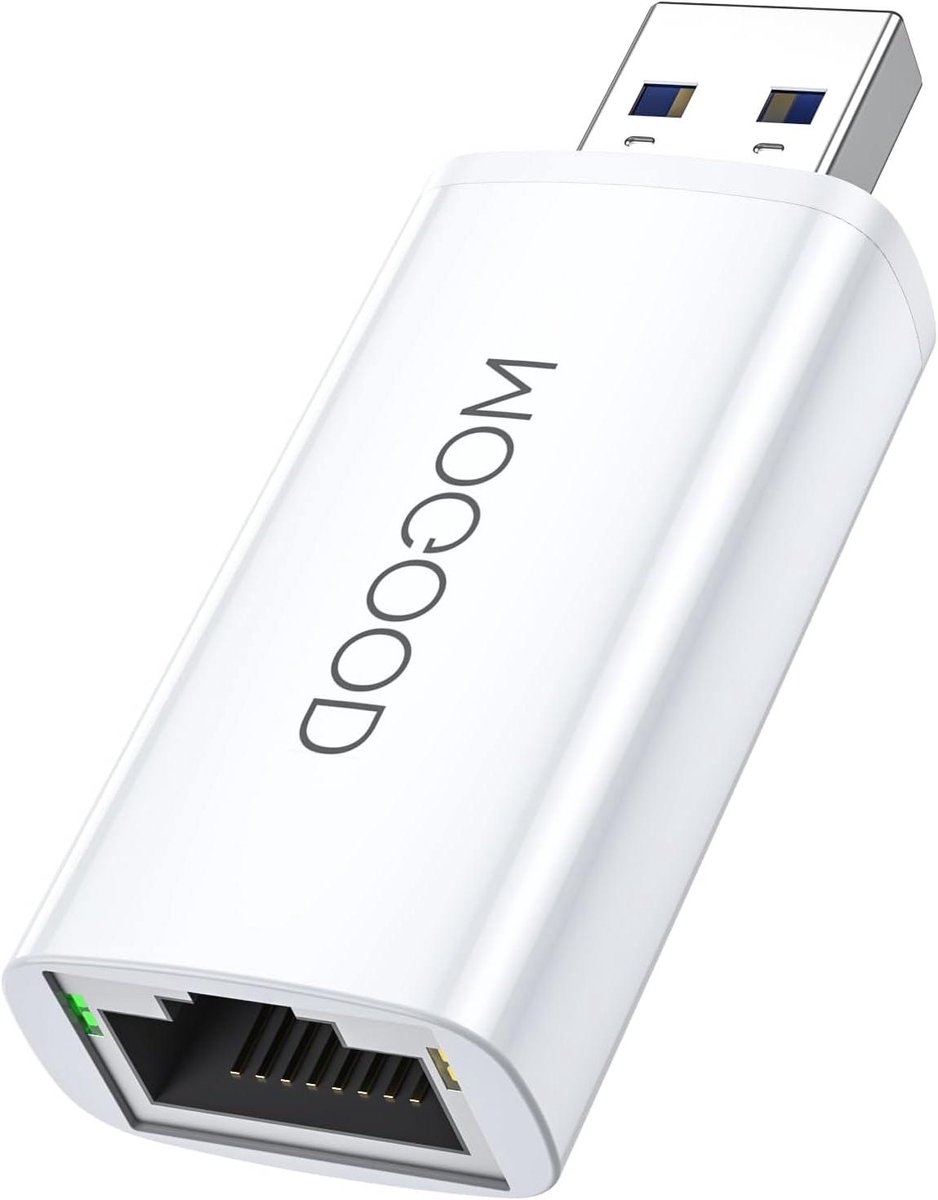 Netwerk Adapter - Ethernet USB - Stabiele Internet - Plug en Play - Gigabit Snelheid - Wit