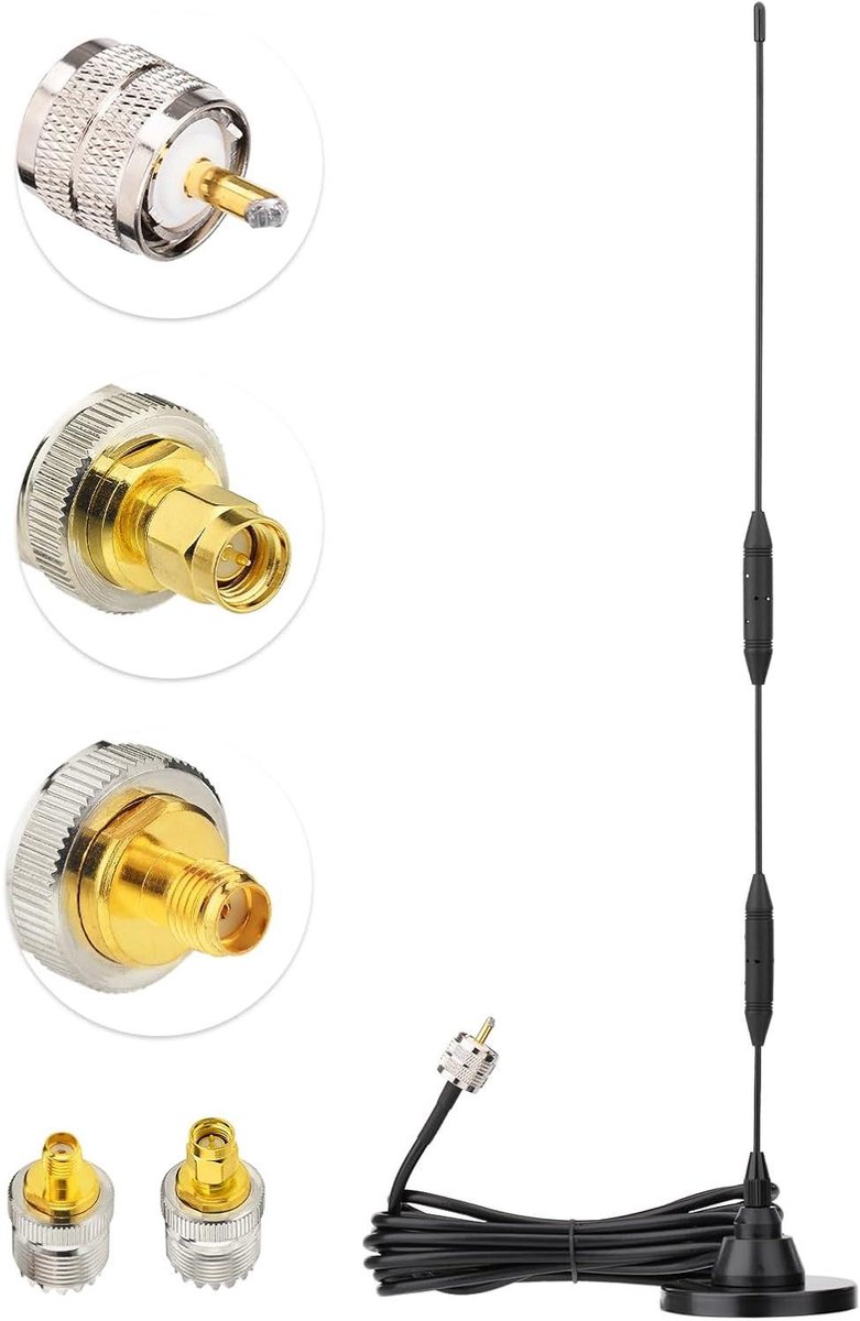 Auto Radioantenne - Dual Band Antenne - Signaal Ontvangen - Veerstructuur Ontwerp - 475 cm - Zwart