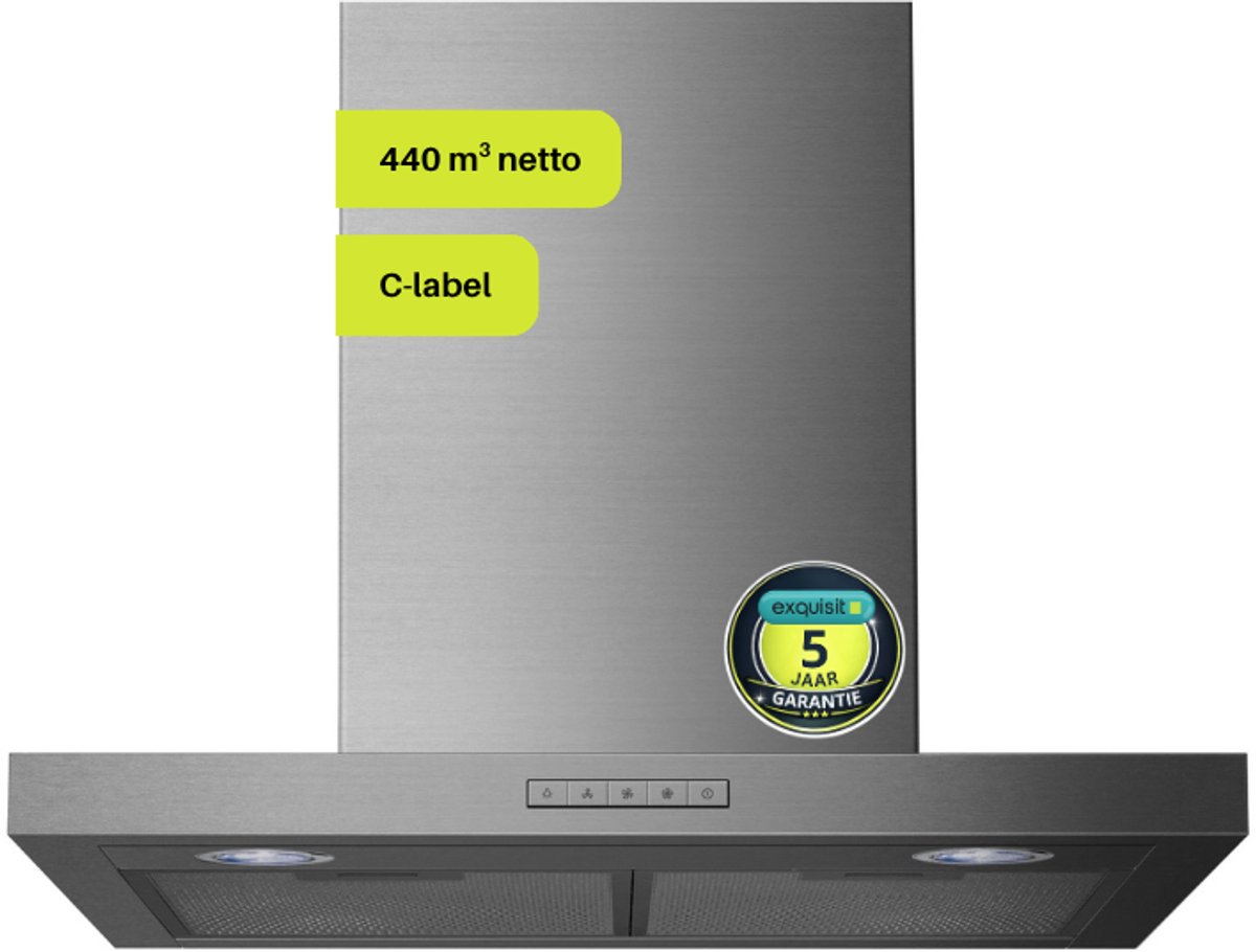 Exquisit FKH62-3INOX - Schouwkap Afzuigkap - 5 Jaar Garantie - 60 cm - INOX
