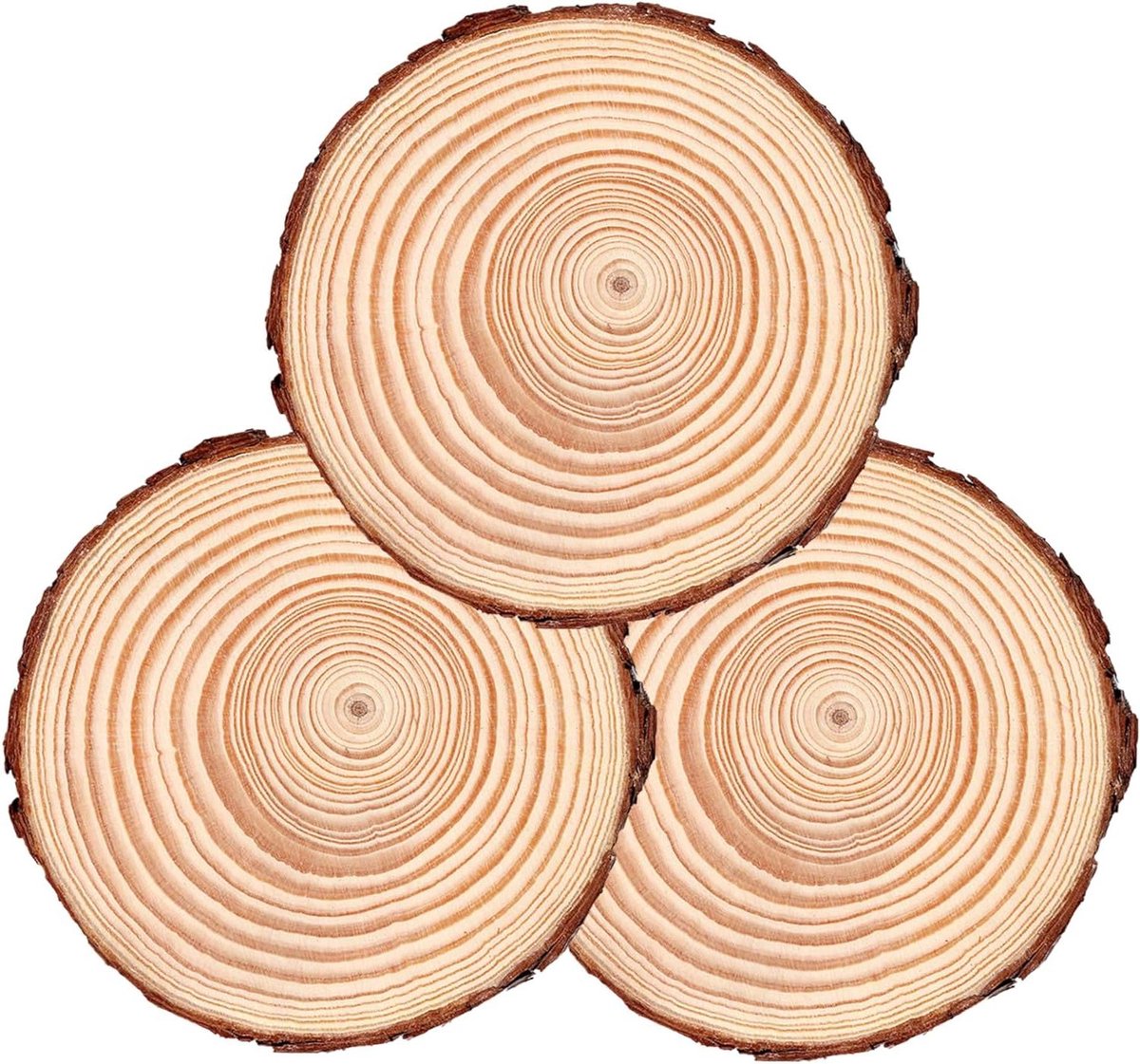 Tuinpad Stenen - Loopstenen Hout - Buitenpad Maken - Natuurlijk Hout Design - 3 Stuks - Bruin