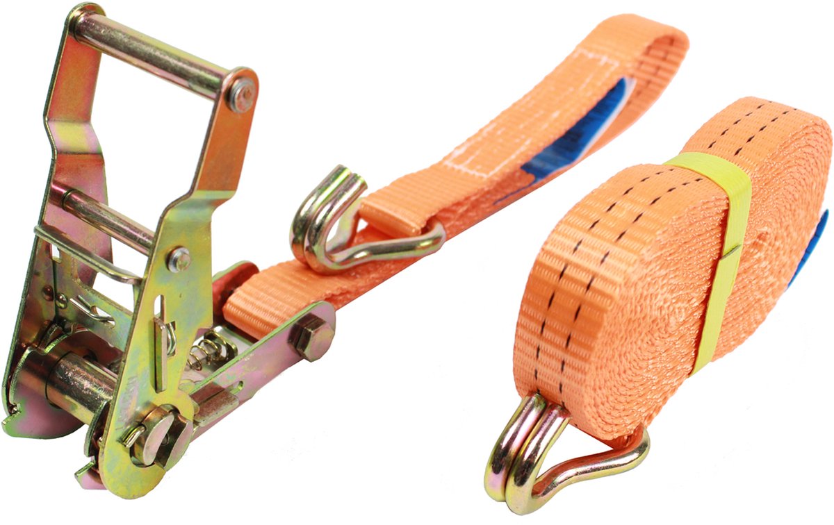 Professionele ratelspanband Spanband 2-delig 5m 1,5tot 1500kg TÜV/GS ORANJE
