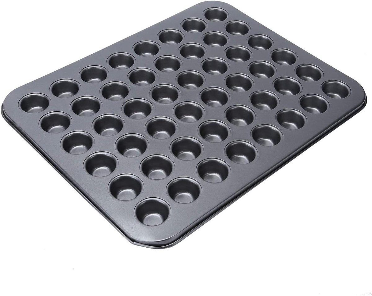 Muffinpan - Cupcakevorm - Groot Bakken - Antiaanbaklaag - 48 Kopjes - Zwart