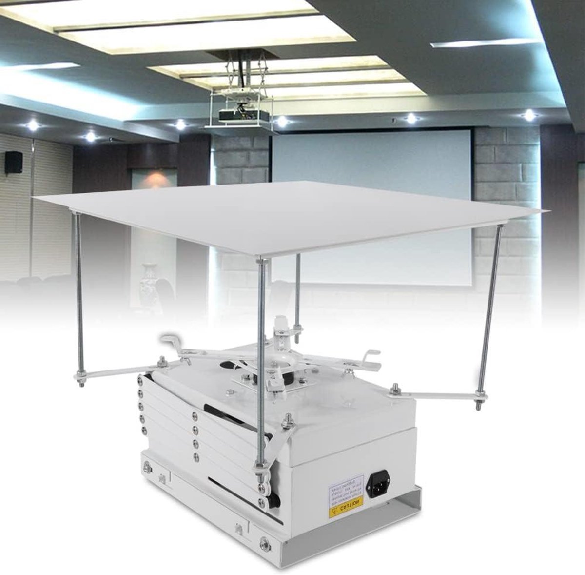 Elektrische Projector Lift - Plafondlift Beamer - Verbergen Beamer - Met Afstandsbediening - 1 Meter Slag - Wit