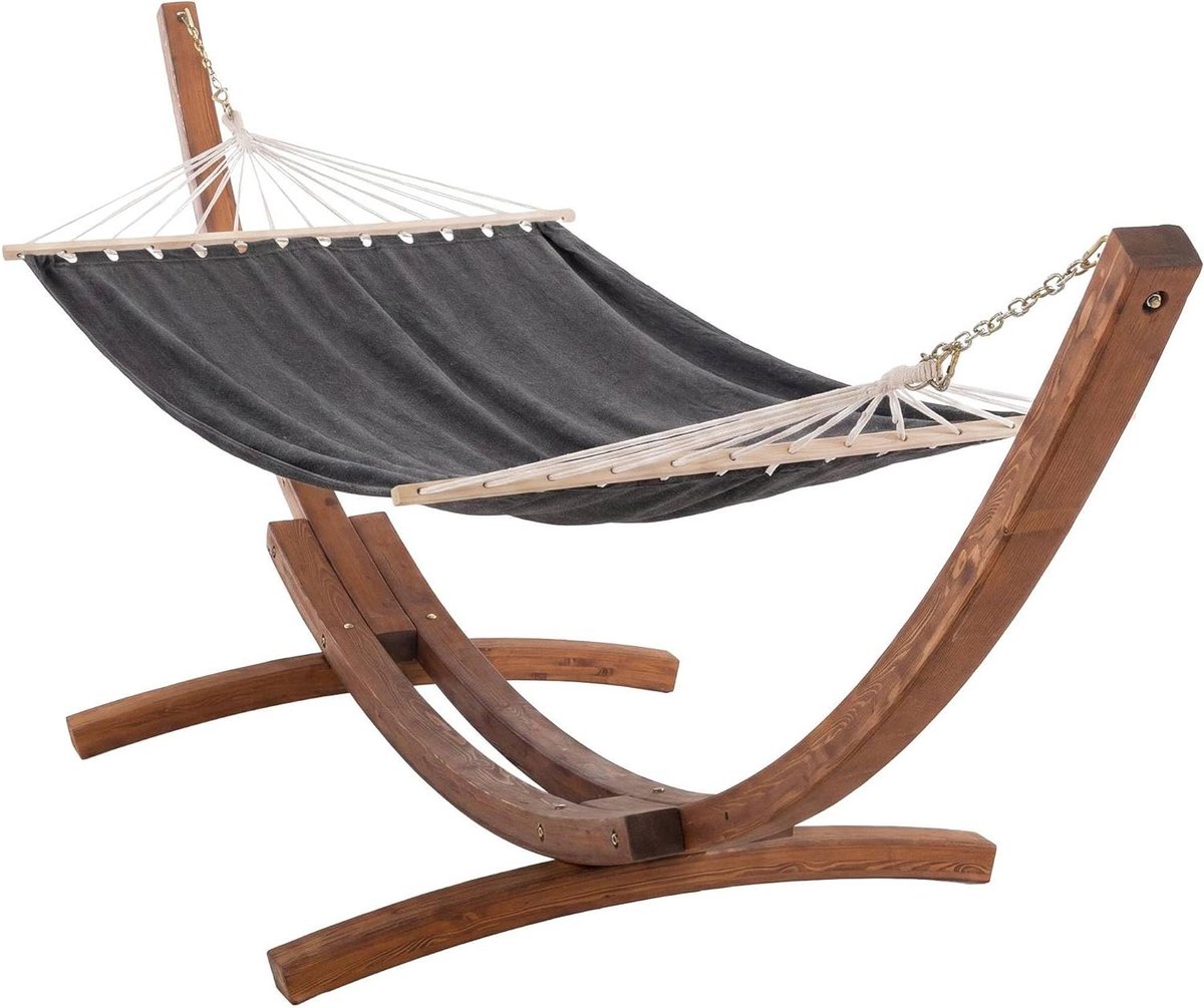 Hangmat met Houten Frame - Lounge Hangmat - Ontspannen in de Tuin - Stevig Larch Hout
