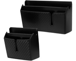 Auto Opbergbox - Autohouder Bonnen - Auto Organiseren - Kleverige Installatie - 15 x 8 x 3.2 cm - Zwart
