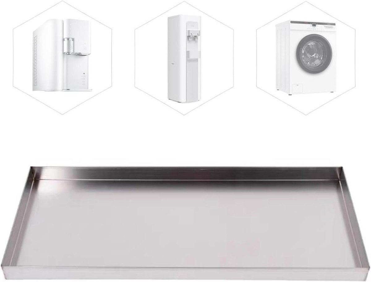 Lekbak Wasmachine - Apparaat Opvangbak - Vloer Beschermen - Verhoogde Rand - 60x30x5cm - Zilver