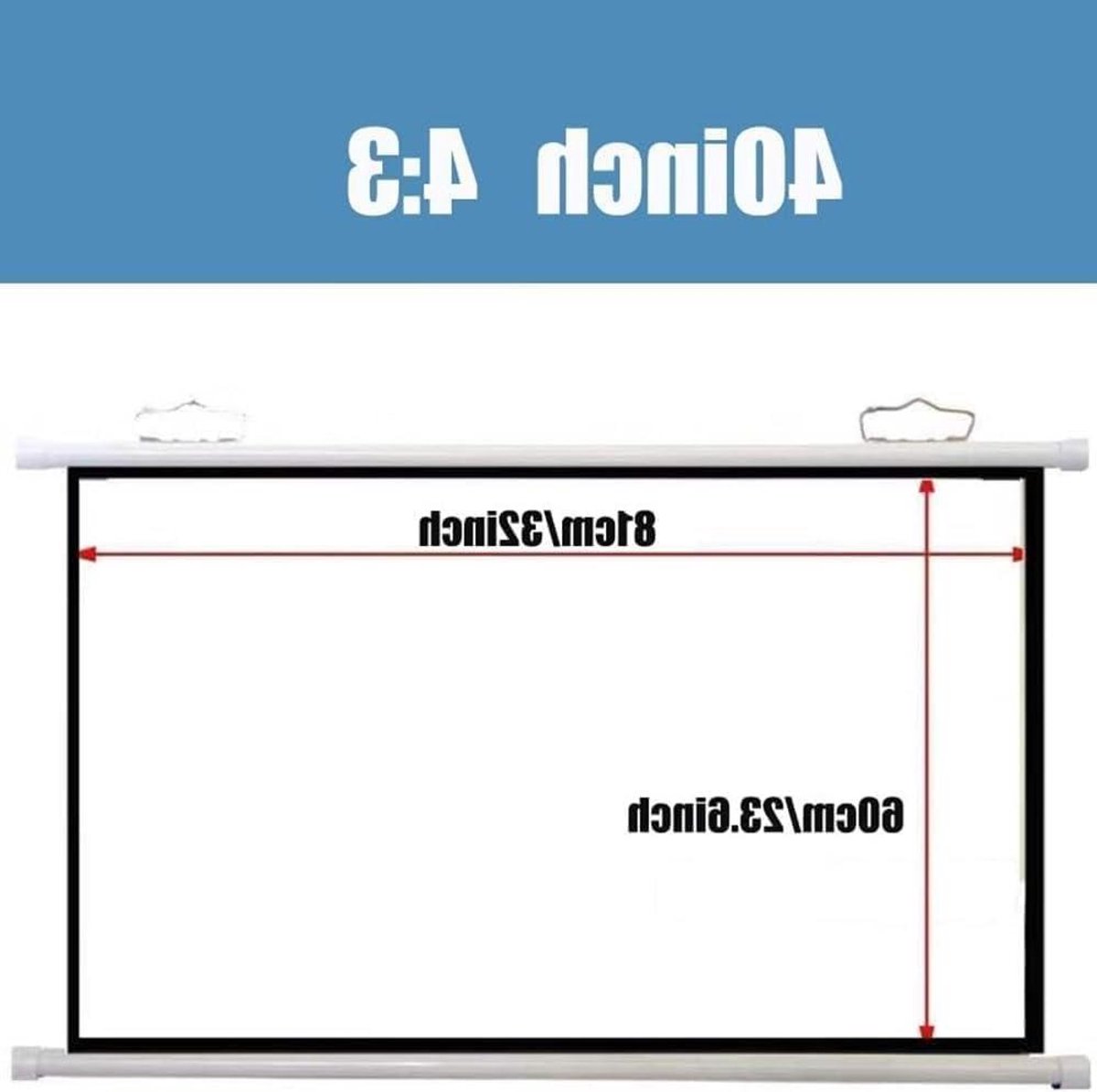 Projectiescherm Rolbaar - Beeld Scherm - Film Avond - HD Glasvezel - 40 Inch 4:3 - Wit