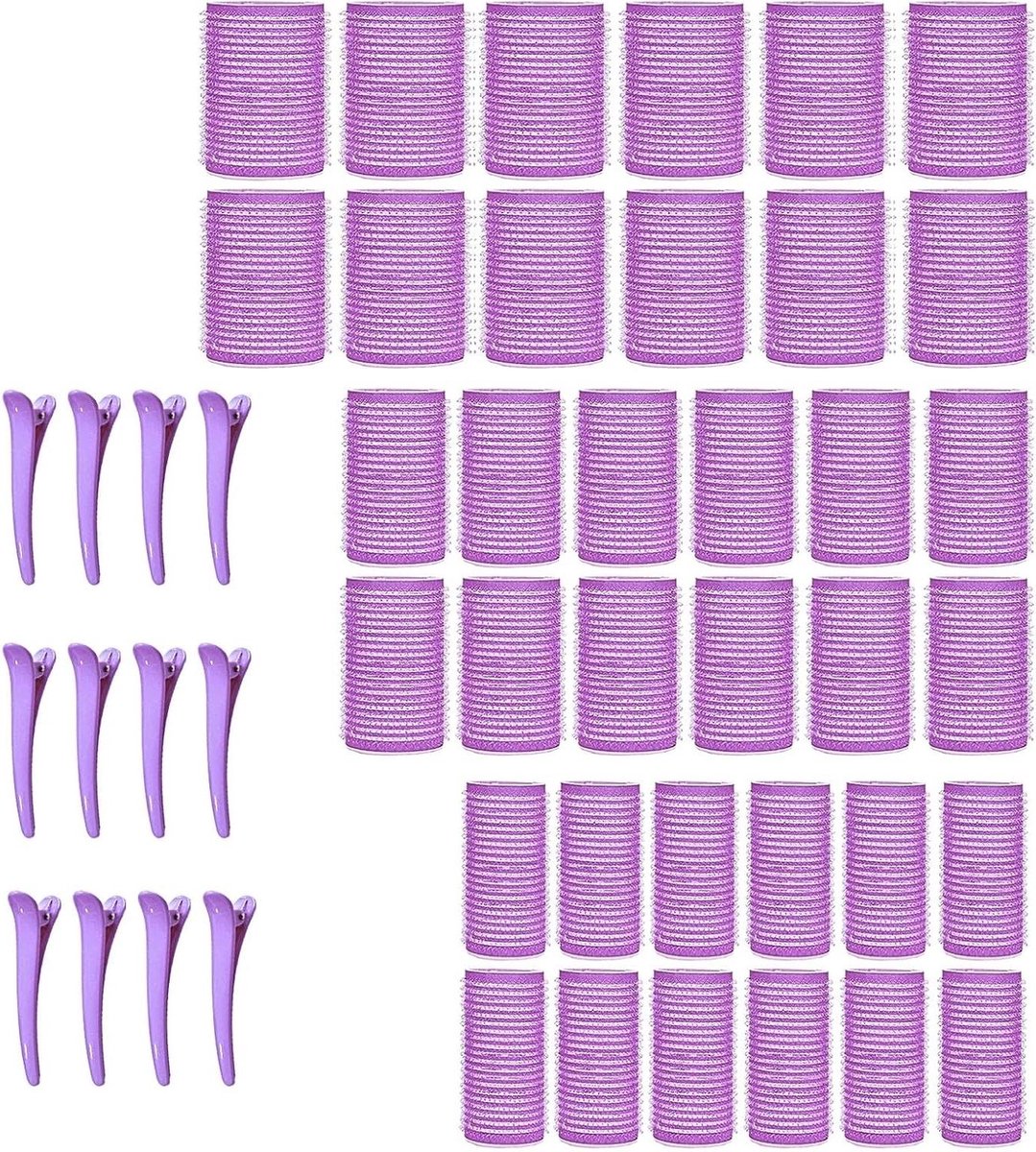Haarrollers Set - Krulspelden Jumbo - Haar Styling - Zelfgrip Zonder Warmte - 3 Maten - Blauw