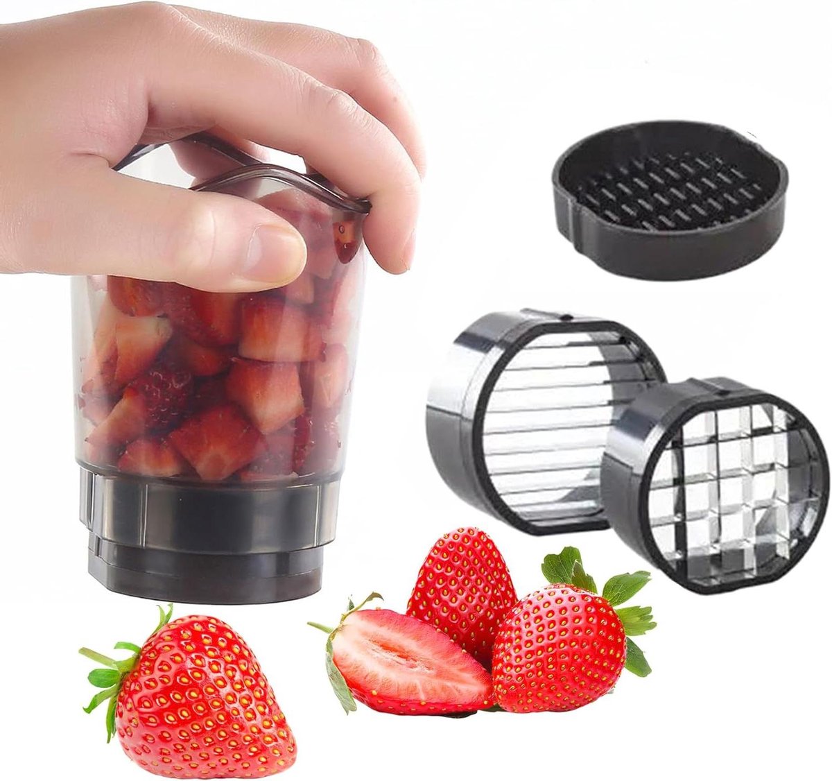 Fruit Snijbeker - Keuken Hulp - Salades Maken - Efficiënt Snijden - 9.6 x 12.8 cm - Wit
