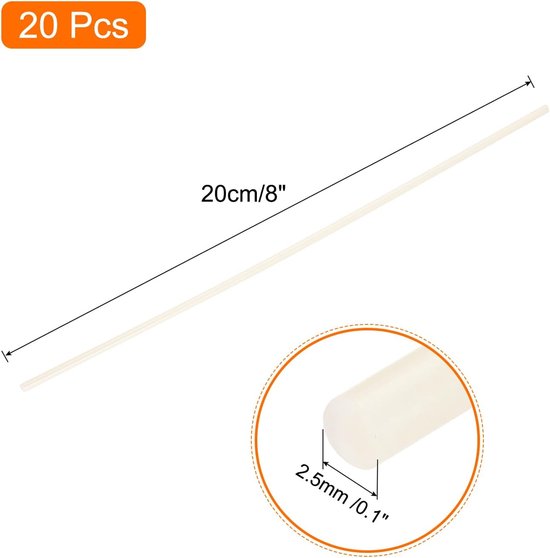 Lasstaven ABS-kunststof - Reparatielassen strips - Kunststof repareren - 20 stuks set - 20 cm lengte - Lichtgeel — afbeelding 5