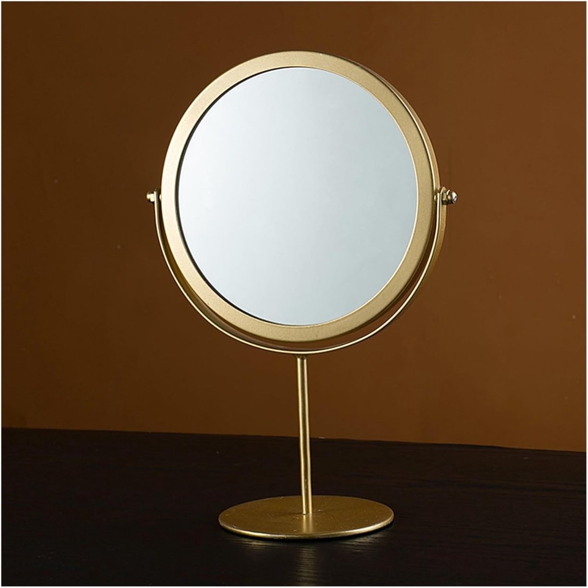 Make-up spiegel - Verstelbare spiegel - Schoonheidsverzorging - Meerdere hoekinstellingen - 19 x 28 cm - Messing Goud