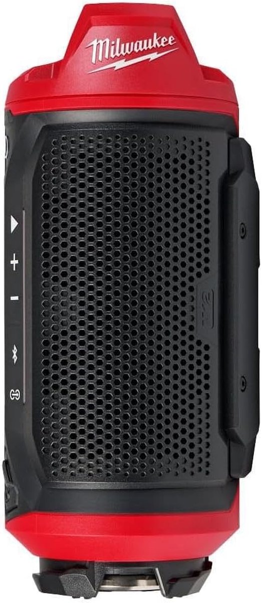 Draagbare Speaker - Bluetooth Geluid - Werkplek Muziek - Stof en Waterbestendig - 5 Inch - Rood Zwart