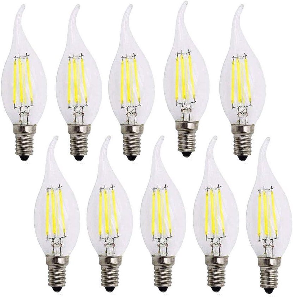 Kaarslamp LED - Kroonluchterlamp Gloeilamp - Decoratieve Verlichting - Energiebesparend 4 Watt - 400 Lumen - Koud Wit