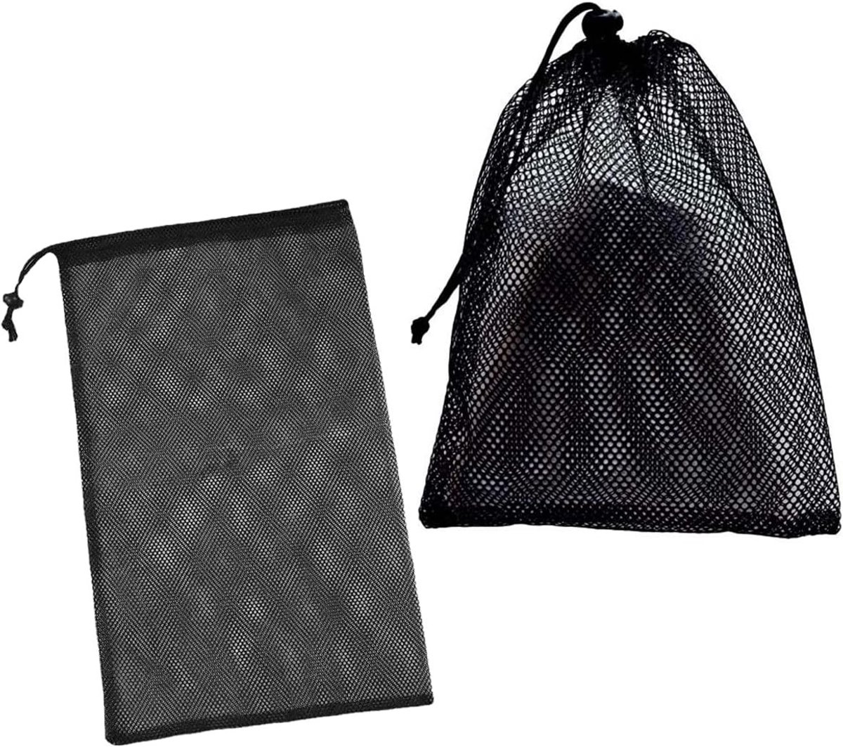 Set van 2 Mesh Tassen met Trekkoord, Ideaal voor het Verzamelen van Golfballen, Speelgoed en Tennisballen