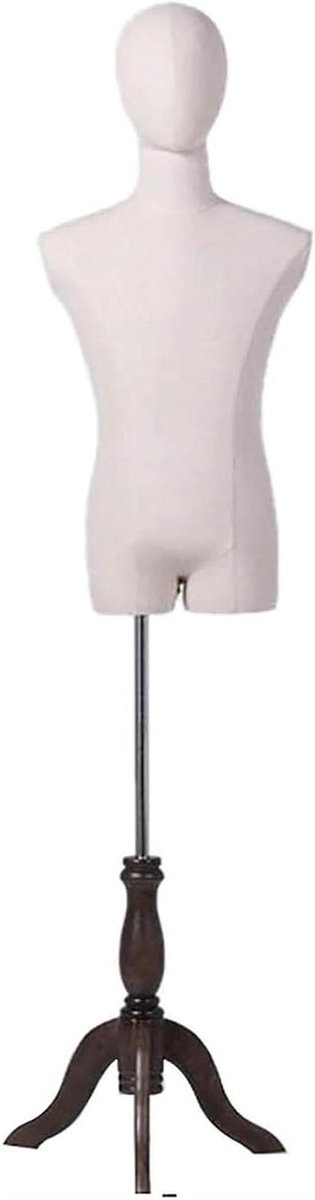 Herren Paspop - Kleding Display - Kleding Presenteren - In Hoogte Verstelbaar - 145-185cm - Naturel