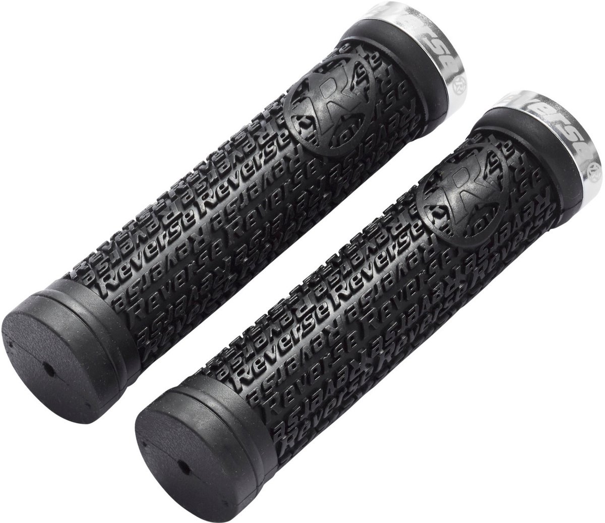 Reverse Stamp Lock-On Fietshandvatten 135mm Zwart-Zilver