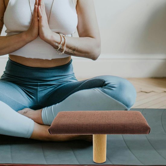 Meditatie Bankje - Zitbankje Knie - Houding Verbeteren - Ergonomisch Ontwerp - 24 x 13 cm - Koffie — afbeelding 5