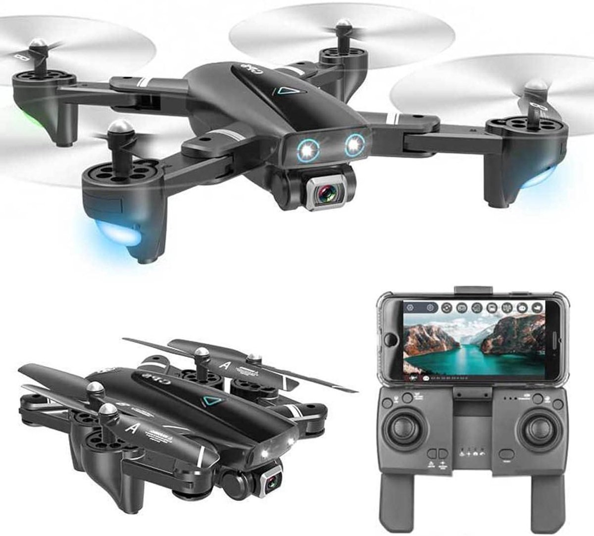 Opvouwbare Drone - RC Quadcopter - Luchtfotografie Maken - GPS Terugkeerfunctie - 4K HD Camera - Zwart