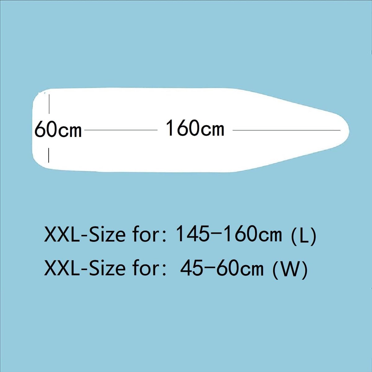 Strijkplankhoes XXL - Universele Overtrek - Kreukvrij Strijken - Inclusief Clips - 160 x 60 cm - Meerkleurig