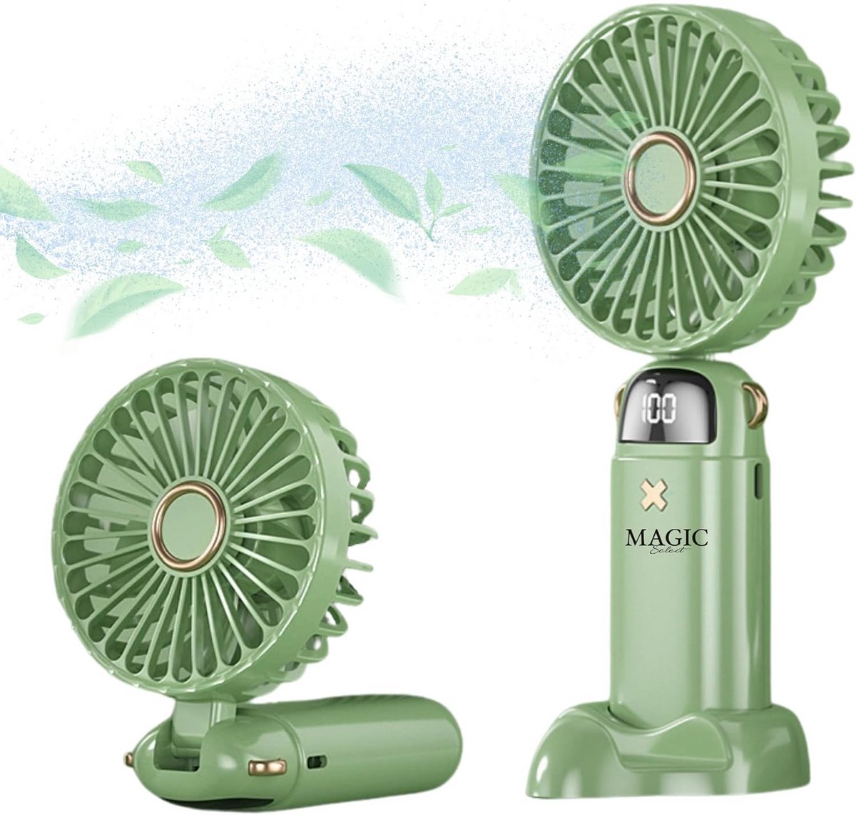 Draagbare Opvouwbare USB Ventilator met 5 Snelheden en Voet
