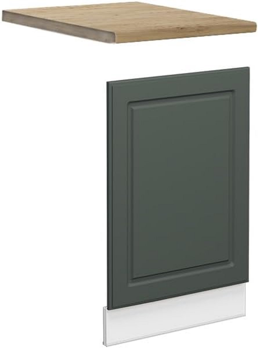 Vaatwasser Frontpaneel 45 cm Groen-Goud Landhuis Wit voor Inbouwkeuken