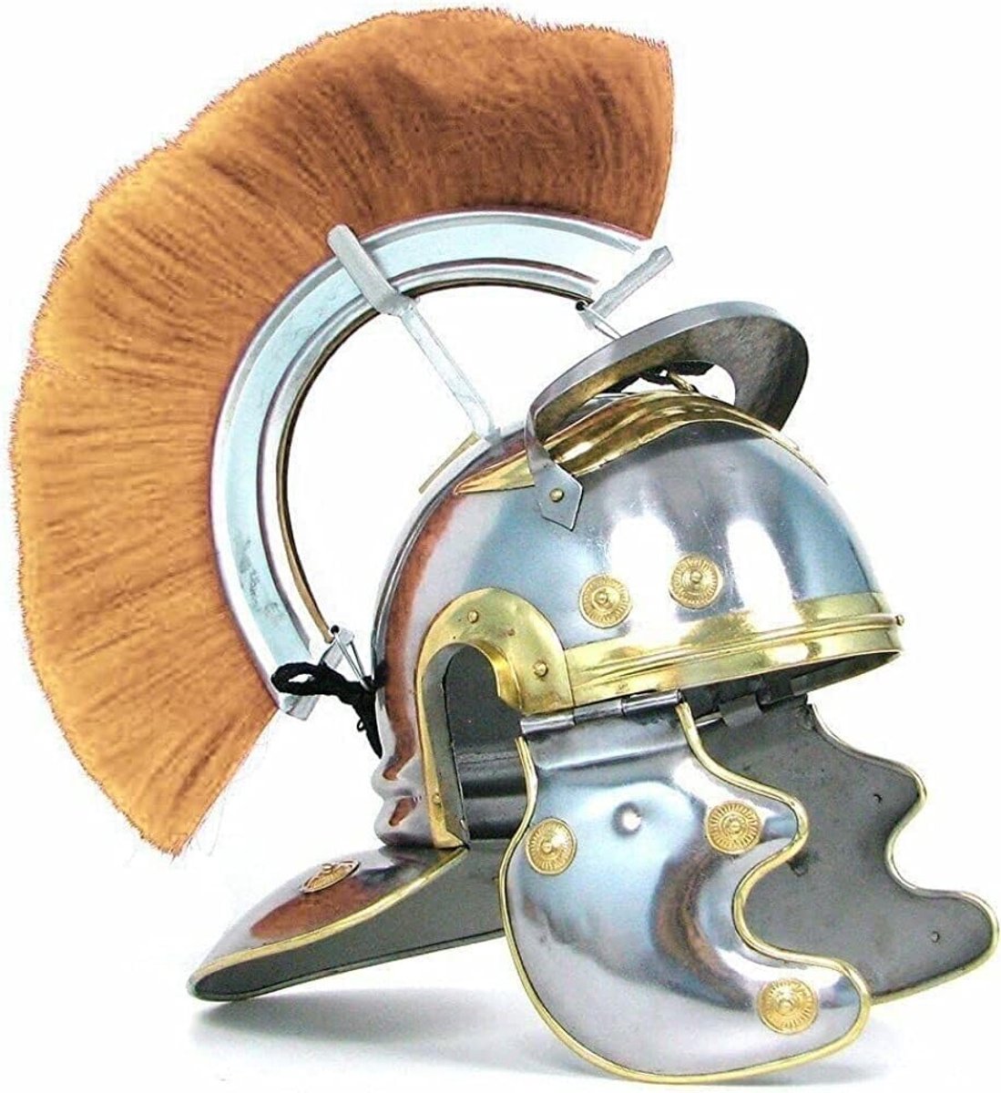 Historische Helm - Romeinse Centurion - Kostuum Accessoire - Gemaakt van Staal - One Size - Zilver