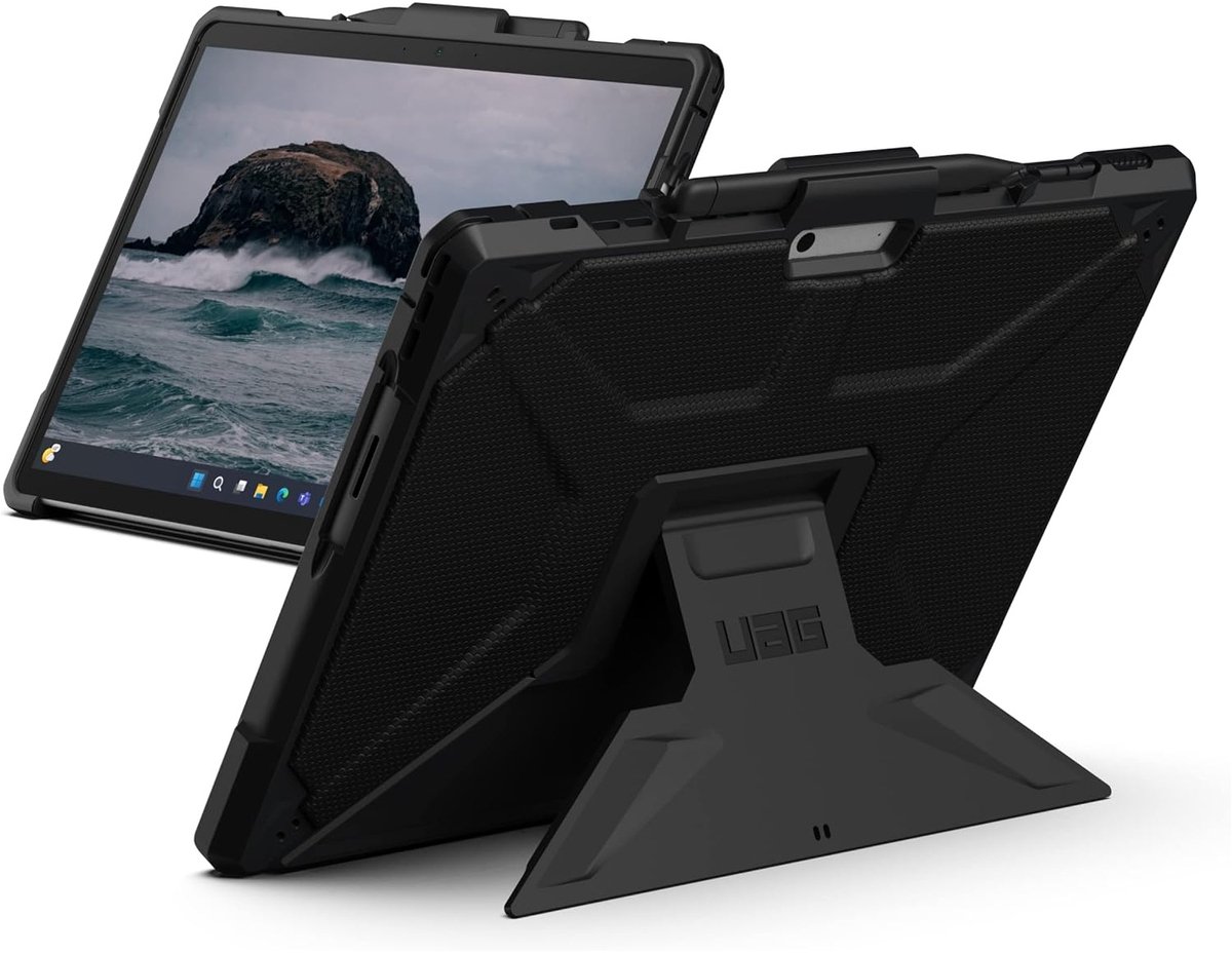 Urban Armor Gear Metropolis Hoes Geschikt voor Microsoft Surface Pro 9 - Back Cover - Militaire Bescherming - Zwart
