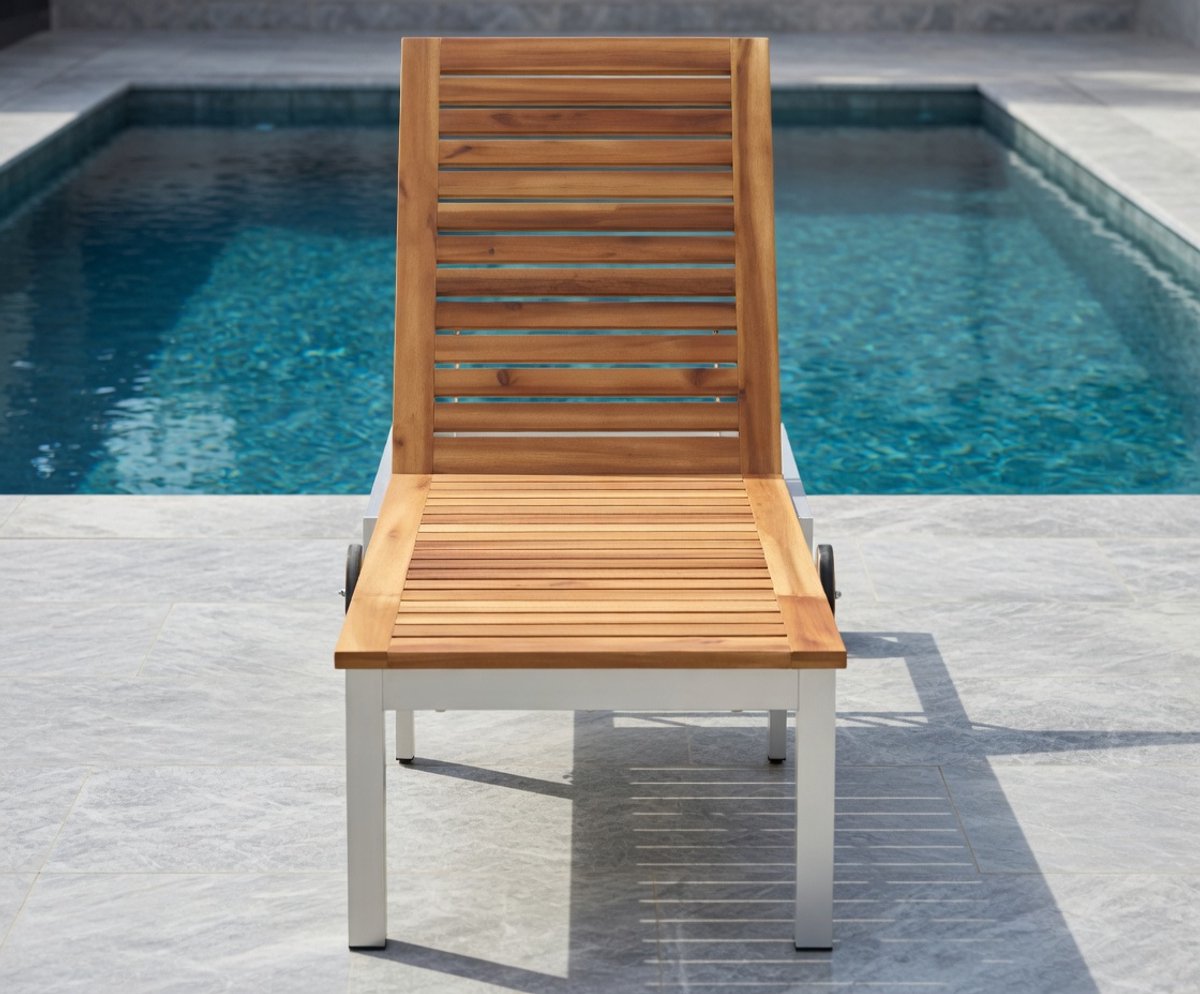 Luxe Moderne RVS Ligstoel met Verstelbare Rugleuning voor Tuin en Terras – Comfortabele Sun Lounger van MedaHomeStore