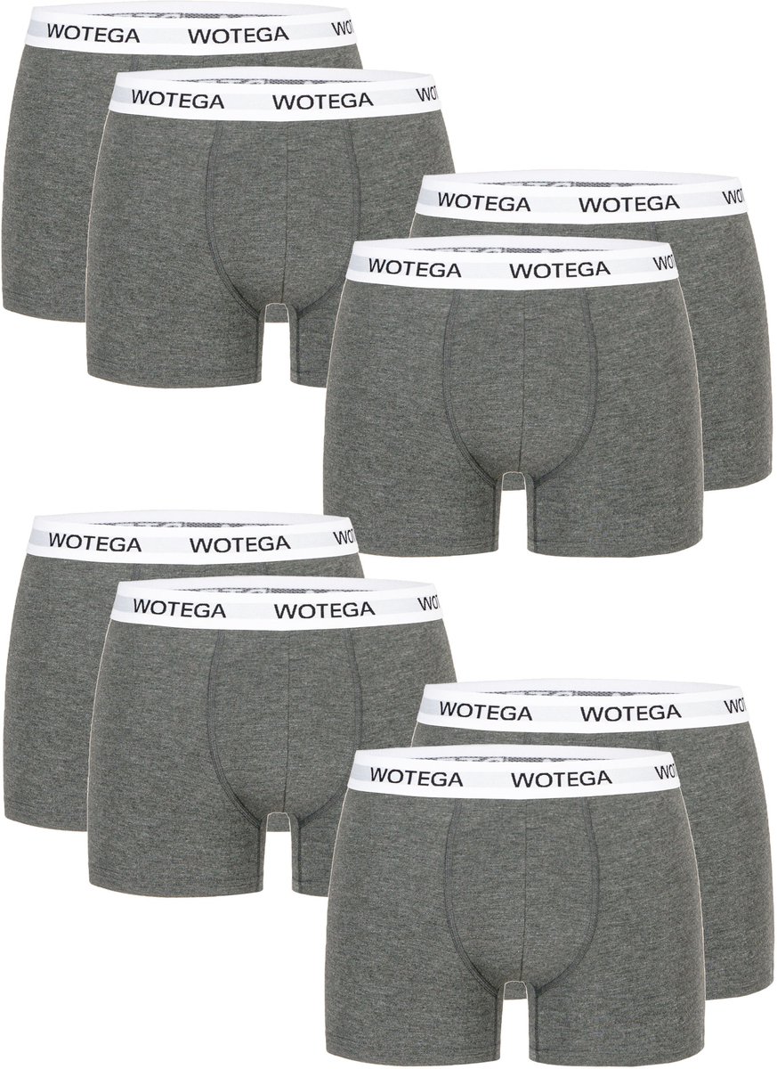 WOTEGA Heren Boxershort Joe – Slim Fit – Katoen Stretch – Grijs – 8-pack