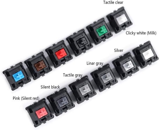 Mechanische Toetsenbord Schakelaars - Toetsenbord Assen - Toetsenbord Reparatie - Cherry MX Kwaliteit - 68 stuks - Speed Silver van Merkloos — afbeelding 3
