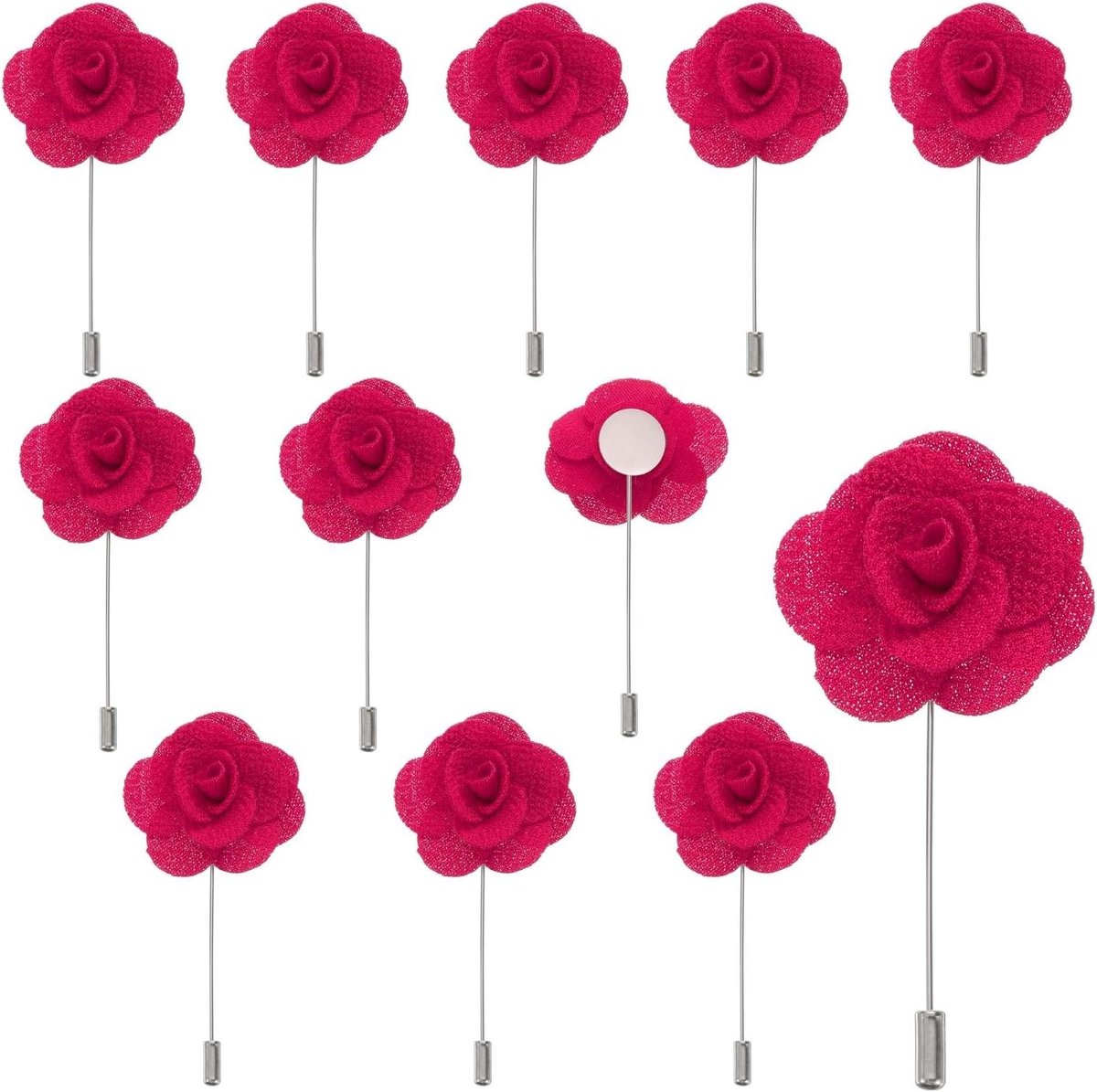 QUARKZMAN 12 stuks rode rozen, camelia-korset, kunstbloemen, oogjes, zak, broche voor ceremonie, bruiloft, jubileum, formeel, eindexamenfeest, diner