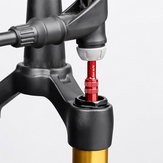 Fiets Inflator Adapter - Vork Adapter Pomp - Snelle Luchtvulling - Aluminiumlegering Ventiel - 47.3 x 11.3 mm - Rood — afbeelding 2