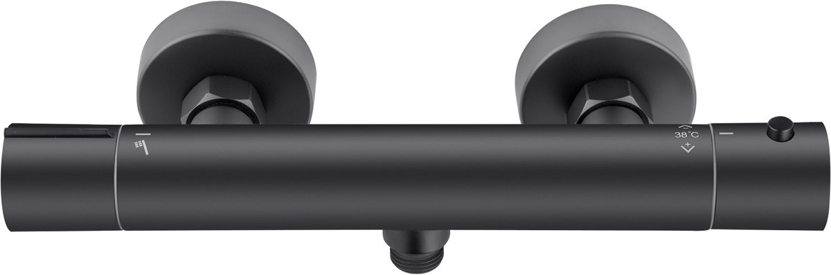 Sofetiy MAX Thermostatische Douchekraan - Hartafstand 15 CM - Incl 38°c Veiligheidsslot - Zwart