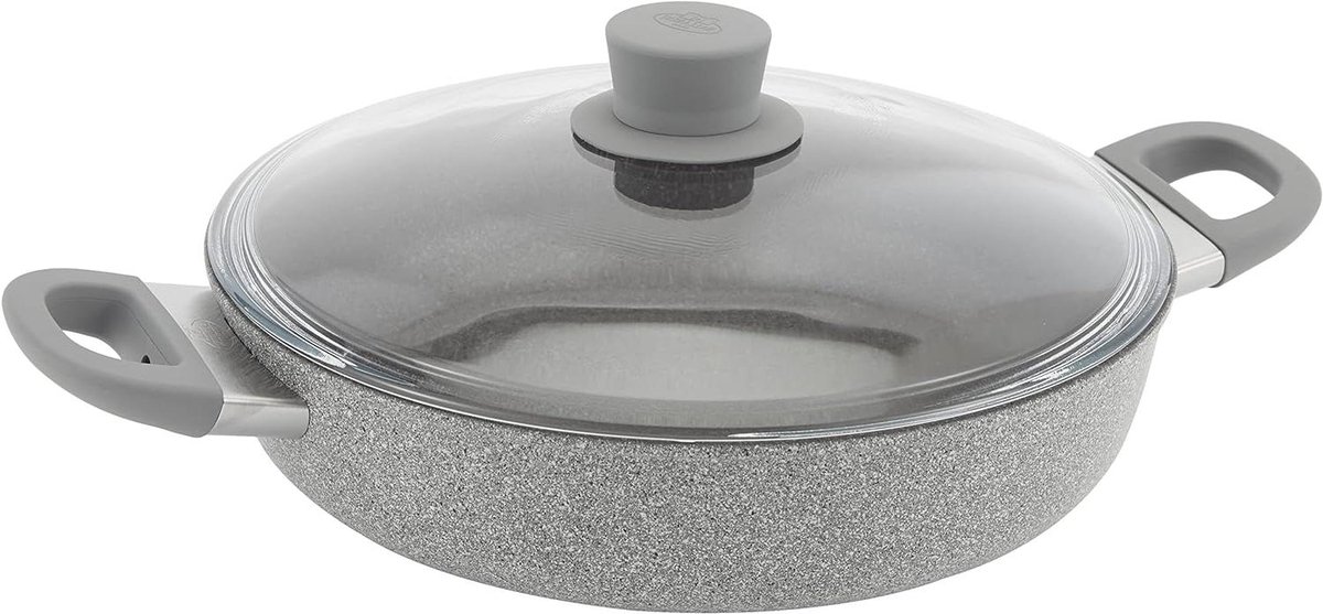 Koekenpan Rond - Koekenpan Pan - Bakken en Braden - Gegoten Aluminium - 5 Liter - Grijs